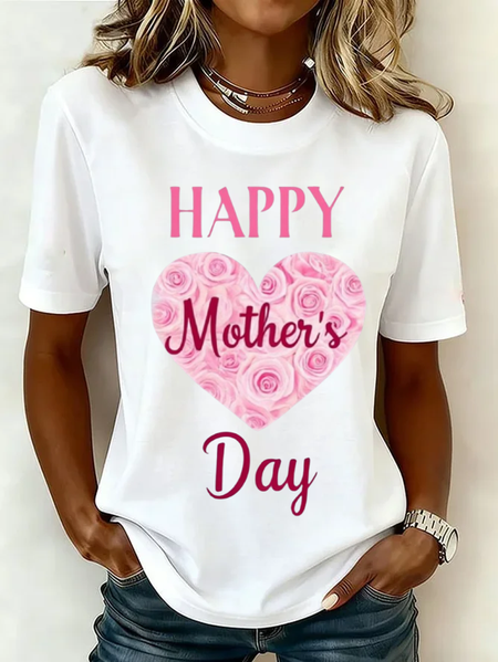 Women Text Letters Short Sleeve Tee T-shirt Crew Neck Printing Casual Graphic Tee Summer Top, JustFashionNow T-Shirts, color:White|size:XXL - Image 5