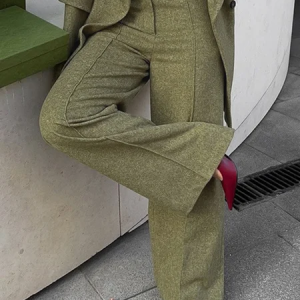 Urban Plain Fashion Straight Pants, Pants, color:Green|size:XXL, Stylewe