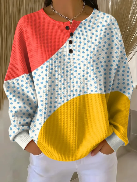 Women Abstract Crew Neck Printing Casual Spring/Fall Long Sleeve Sweatshirt, JustFashionNow Sweatshirts & Hoodies, color:As Picture|size:5XL - Image 3