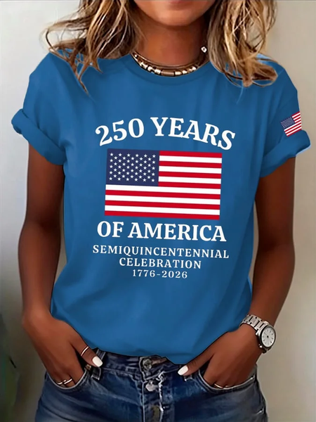Women Text Letters Short Sleeve Tee T-shirt Crew Neck Printing Casual Graphic Tee Summer Top, JustFashionNow T-Shirts, color:Blue|size:XXL - Image 3