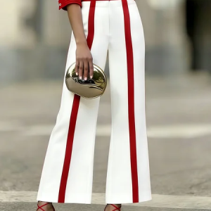 Urban Geometric Straight Pants Pant No Belt, Pants, color:As Picture|size:XXL, Stylewe