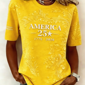 Women 3D Printing Short Sleeve Tee T-shirt Crew Neck Casual Summer Top, JustFashionNow T-Shirts, color:Yellow|size:5XL