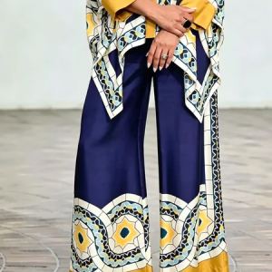 Urban Abstract Plaid Wide Leg Pants, Pants, color:As Picture|size:XXL, Stylewe