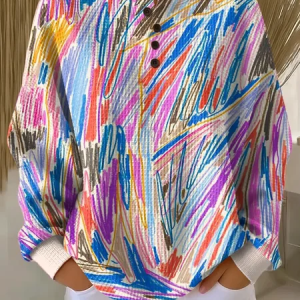 Women Abstract Crew Neck Printing Casual Spring/Fall Long Sleeve Sweatshirt, JustFashionNow Sweatshirts & Hoodies, color:As Picture|size:5XL