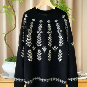 Cashmere-wool embroidered luxurious casual cashmere-wool swetaer - AliExpress Sweaters&Jumpers