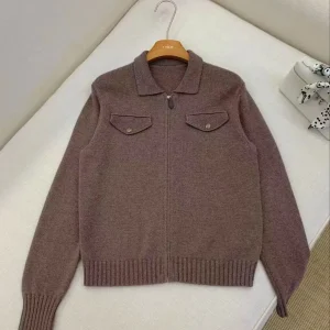 Casual autumn-winter fashionable women's zippered solid color cashmere-wool cardigan - AliExpress Sweaters&Jumpers