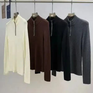Elegant half-zip long-sleeve knit base shirt - AliExpress Sweaters&Jumpers
