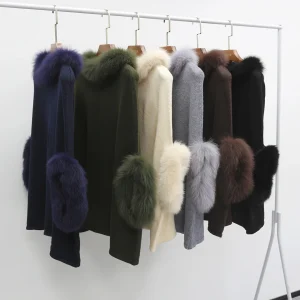 Autumn Women Knitted Poncho With Real Fox Fur Collar Cuff Fashion Casual Genuine Wool Warm Pullover Sweater Jumper Wholesale - AliExpress Sweaters&Jumpers