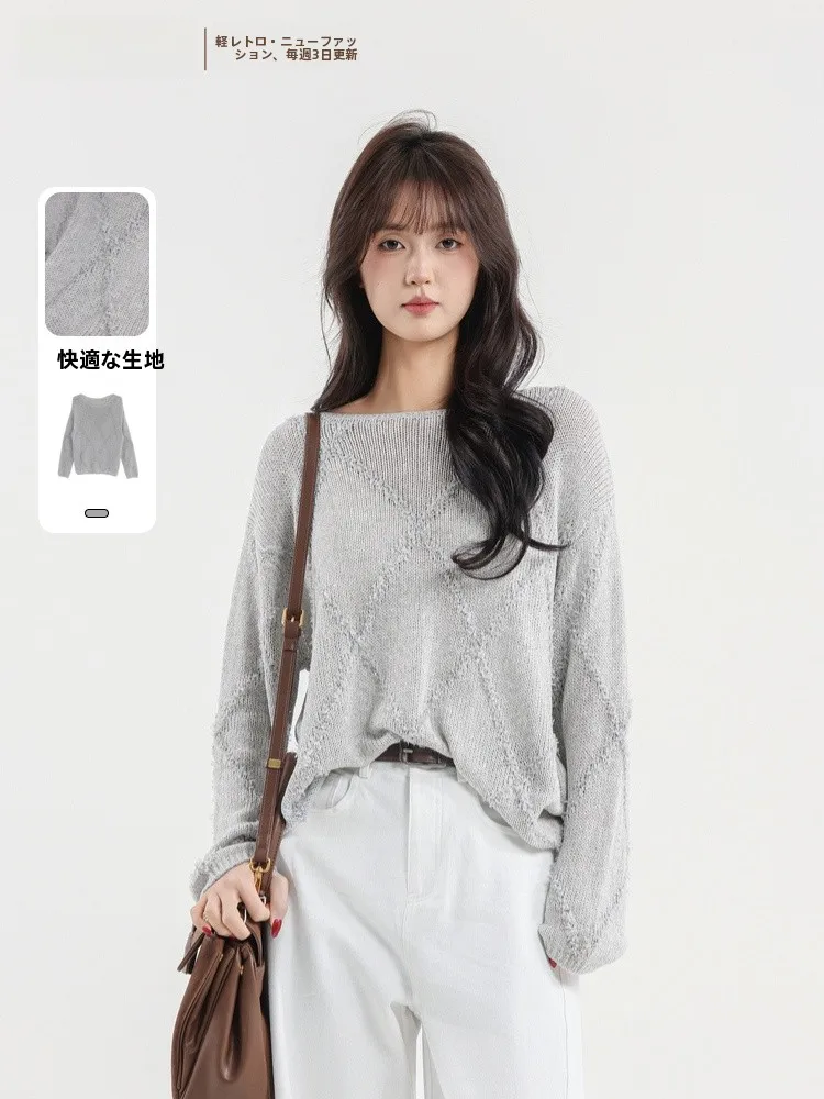 Loose Knitted Sweater Ele Sle round Ne Overhead Spring New Arrival Women's Faion Comfortable Fit Long Sve ... - AliExpress Sweaters&Jumpers
