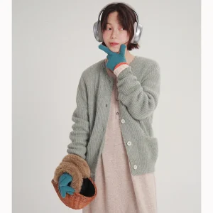 Crchild Women's Knitted Cardigan Sweater Outerwear Winter Layering round Ne Sweet Sle Polyester Wool Blend Coat - AliExpress Sweaters&Jumpers