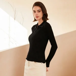 BC-326 Women's Merino Wool Knitwear Sweater Turn-Down Collar 100% Merino Wool 60Nm Comfortable Knit Sweater - AliExpress Sweaters&Jumpers