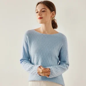 Women's Sweater Autumn/Winter New 100% Pure Cashmere Hoodie Casual Solid Knitted Tops Basic Versatile Loose Round Neck Blouse - AliExpress Sweaters&Jumpers