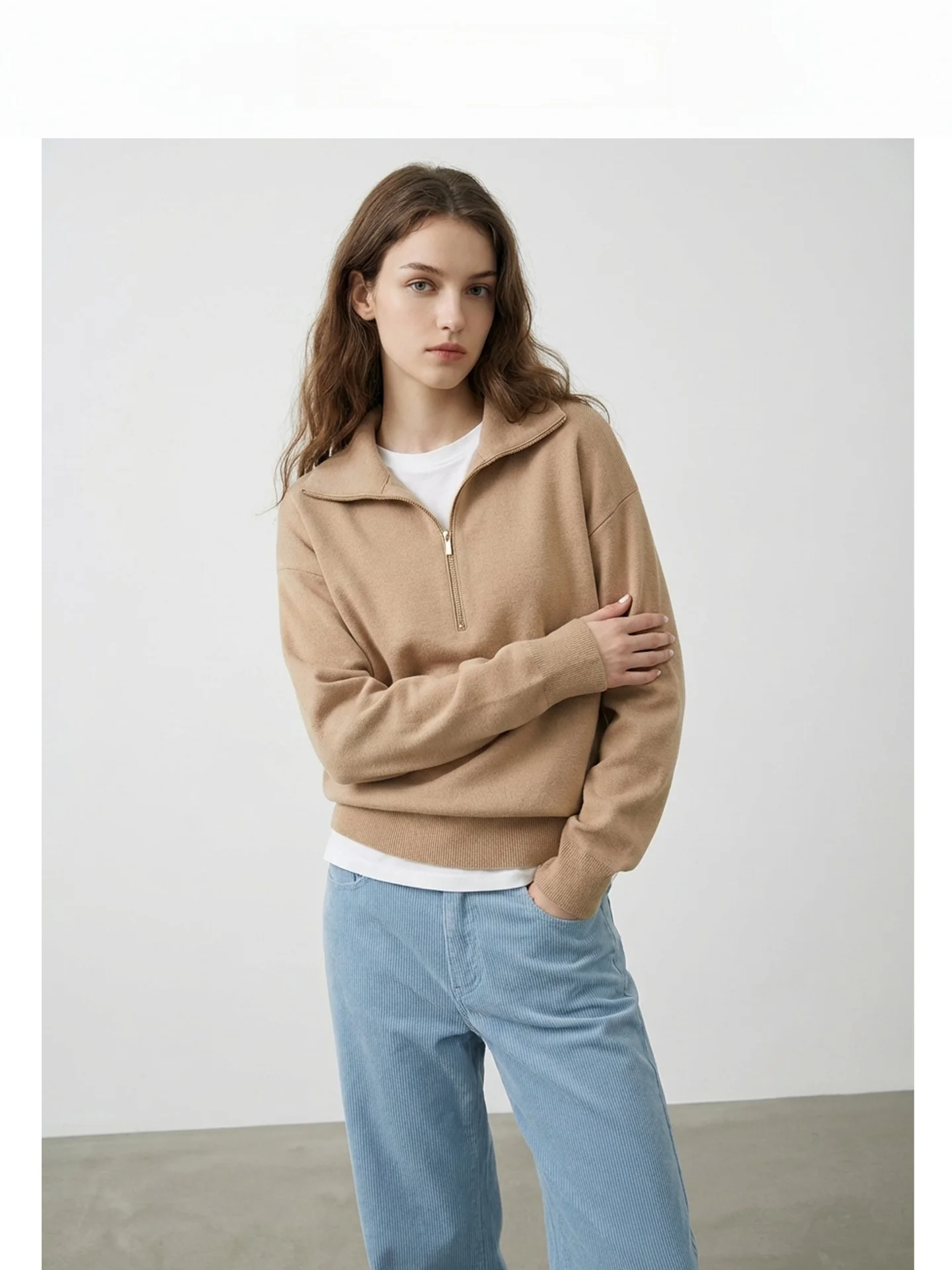 Soft Wool Blend Sweater with Half Zip for Women Spring Autumn Vintage Preppy Style Long Sleeve Knitted Shirt Slimming Effect - AliExpress Sweaters&Jumpers