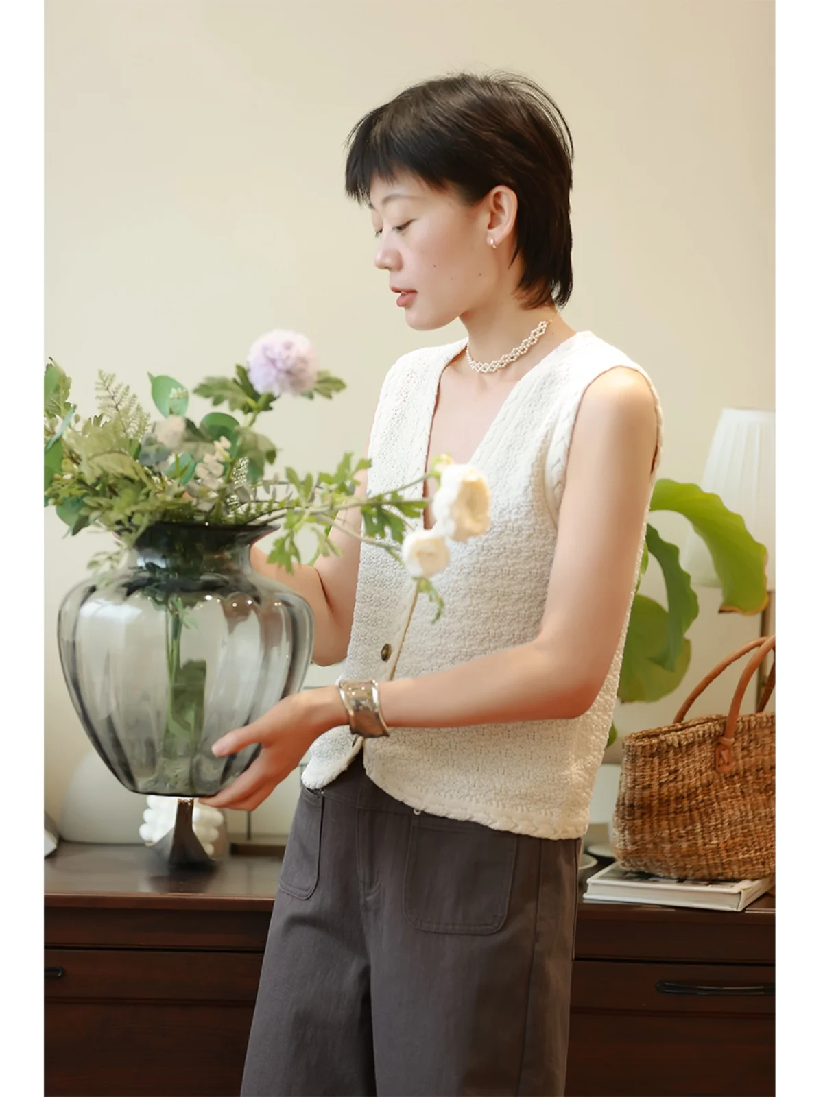Comfortable Breathable ort V-Ne Svel Knitted Vest Women's Spring New Sle Cotton Lyocell Woolen Blend Cardigan Top - AliExpress Sweaters&Jumpers