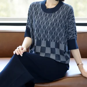 Faionable Mom Autumn Top 2024 New Mid-Aged Spring Autumn Set Wide Lady Ele Early Autumn Knitted Sweater Women's Suit - AliExpress Sweaters&Jumpers
