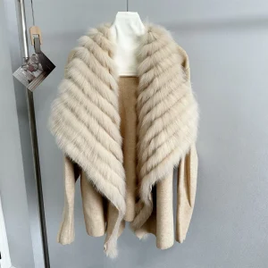 Autumn Winter Knitted Sweater Large Collar Fox Fur Trim Mid-Length Outerwear Luxury Coat Thickened Fur Collar Knitted Cardigan - AliExpress Sweaters&Jumpers