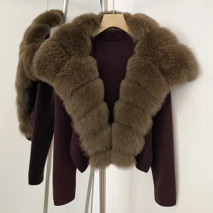 Elegant Knitted Cardigan Women's Sweater Knitting Jacket with Fur and cuffs Knitted Women's Long Sleeve Top Short Sweater - AliExpress Sweaters&Jumpers