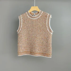 2025 Autumn And Winter New High Quality Color Matching Jacquard Wool Round Neck Vest Fashion Sweater Cardigan Two-Piece Set - AliExpress Sweaters&Jumpers