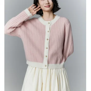 Pink Soft Knitted ort Cardigan Women's Spring Autumn round Ne Long Sve Top IUMOON Gentle Sle Commute Pure Color - AliExpress Sweaters&Jumpers