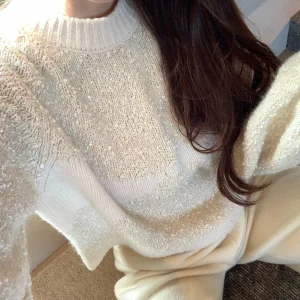 Seeyouiceland Moonlight  Silk Wide Sve Rich Girl Sweater Bear Fur Wool Casual Loose Fit Long Sve f High Collar - AliExpress Sweaters&Jumpers