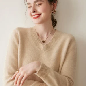 High Quality Women Basic V-neck Pullover Sweater 100% Cashmere Long Sleeve Knitwear Autumn Winter Female Clothing Tops - AliExpress Sweaters&Jumpers