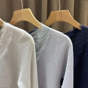 Solid Color Patchwork Knit Base Layer Top Women'S Clothing 2026 Spring/Summer New Slim Fit Outerwear Sweater - AliExpress Sweaters&Jumpers