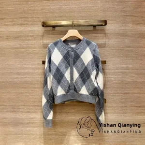 Knitted Long Sve round Ne Sweater Coat Women's Faion Diamond Pattern Color Blo Autumn Winter New Arrival - AliExpress Sweaters&Jumpers