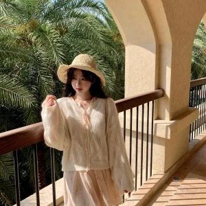 Elegant Woolen Knitted Open Cardigan Coat for Women Spring Season Four Strand Thread Ladies Fashion Loose Fit Long Sleeve V Neck - AliExpress Sweaters&Jumpers