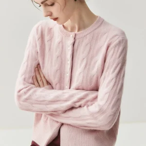 CHICUU Women's O-neck Cashmere Cardigan 100% Cashmere Sweater Cable Knit Preppy Style Cardigan Coat Autumn Winter Clothes Tops - AliExpress Sweaters&Jumpers