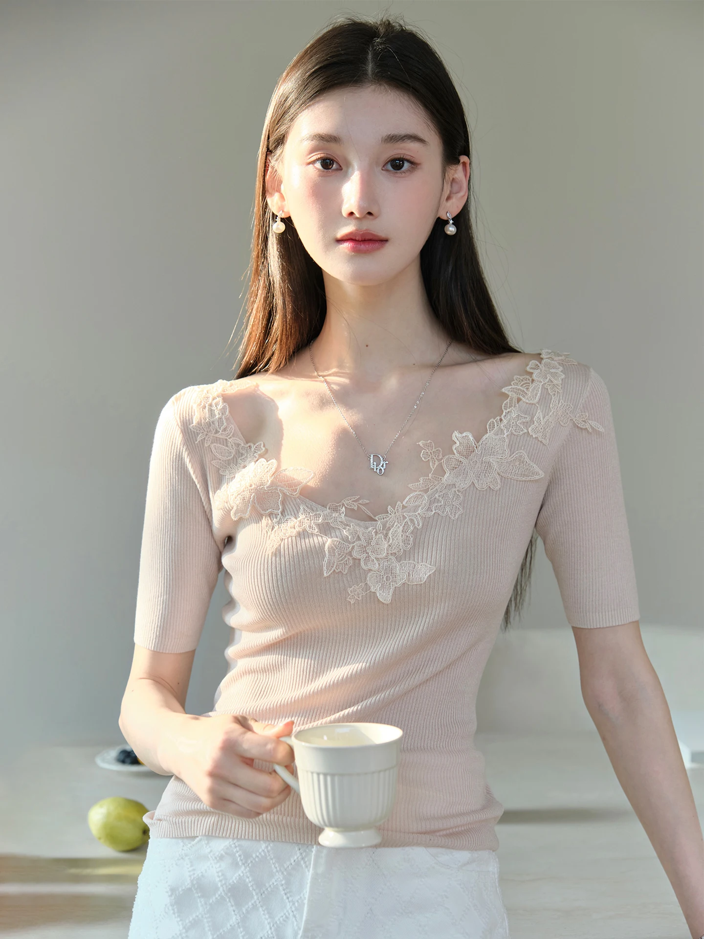 ChillCozy Gentle Country ort Sve Knitted irt Silk Lyocell Blend Women's Faion Commute Sle round Ne Fit Body Summer - AliExpress Sweaters&Jumpers