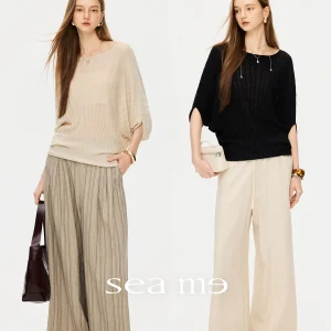 Se Tide Seeking Ry Casual Batwing Sve Linen Knitted Top Spring Summer Seven Quarter Sve T-irt Women's Faion - AliExpress Sweaters&Jumpers