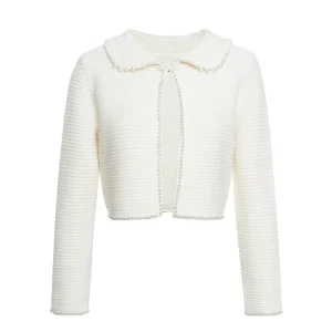Women Knitted Cotton Long Sleeve Cardigan White Pearl Cardigan - AliExpress Sweaters&Jumpers