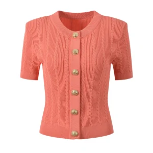 Faionable Slim Fit ort Sve Knitted Open Cardigan Summer 2025 New Sle Small Fraance Sle Metal Bule Women's Top - AliExpress Sweaters&Jumpers