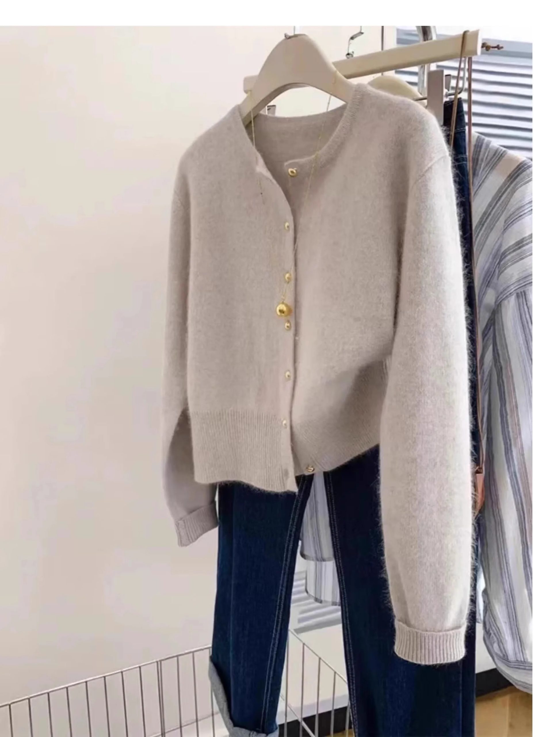 New hot selling long sleeved knitted women's cardigan O-neck 100% wool sweater autumn and winter short jacket sweater solid colo - AliExpress Sweaters&Jumpers