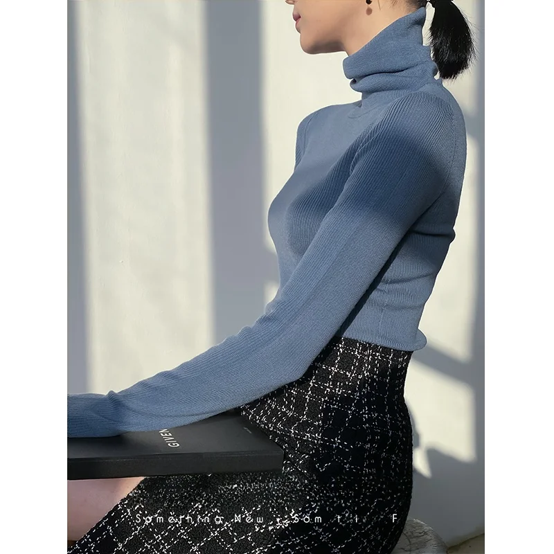 Foundune 00% Silk Wool High Ne Knitted Sweater Women's Regular Sve Long Screw Tead Pure Color Commute Sle Winter Fa... - AliExpress Sweaters&Jumpers