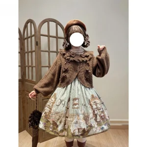 Winter Single-Breasted Bow Wool Short Cardigan Sweet Girls Soft and Versatile Slimming Lantern Sleeve Lolita Coat Sweater - AliExpress Sweaters&Jumpers