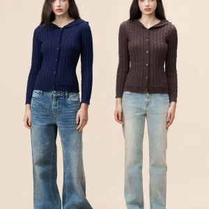 Yescci Vintage Twist Hat Knitted Open Cardigan Coat Women's Autumn Winter Sle Slimming Sweater Long Sve Regular Length - AliExpress Sweaters&Jumpers