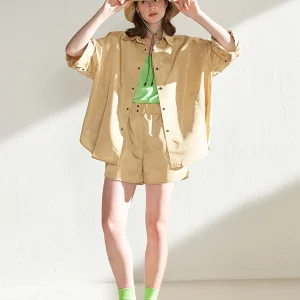 Outdoor Series Khaki Glossy irt Sle Coat Set by Independent CUISUYUN Loose Fit Polyester ort Outerwear - AliExpress Sweaters&Jumpers