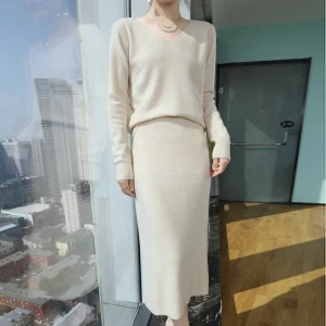 2024 New Women's Set Two Piece Set 100% Wool Knitted Sweater Autumn/Winter New Solid Color Hot Selling Wool High Waist Skirt - AliExpress Sweaters&Jumpers