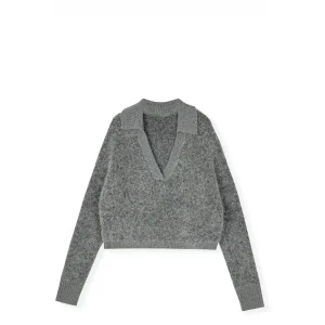Casual Lazy Sle Collared ort Sweater  Zhou Loose Knitted V-Ne Long Sve Moisture ng Autumn Winter Faion - AliExpress Sweaters&Jumpers
