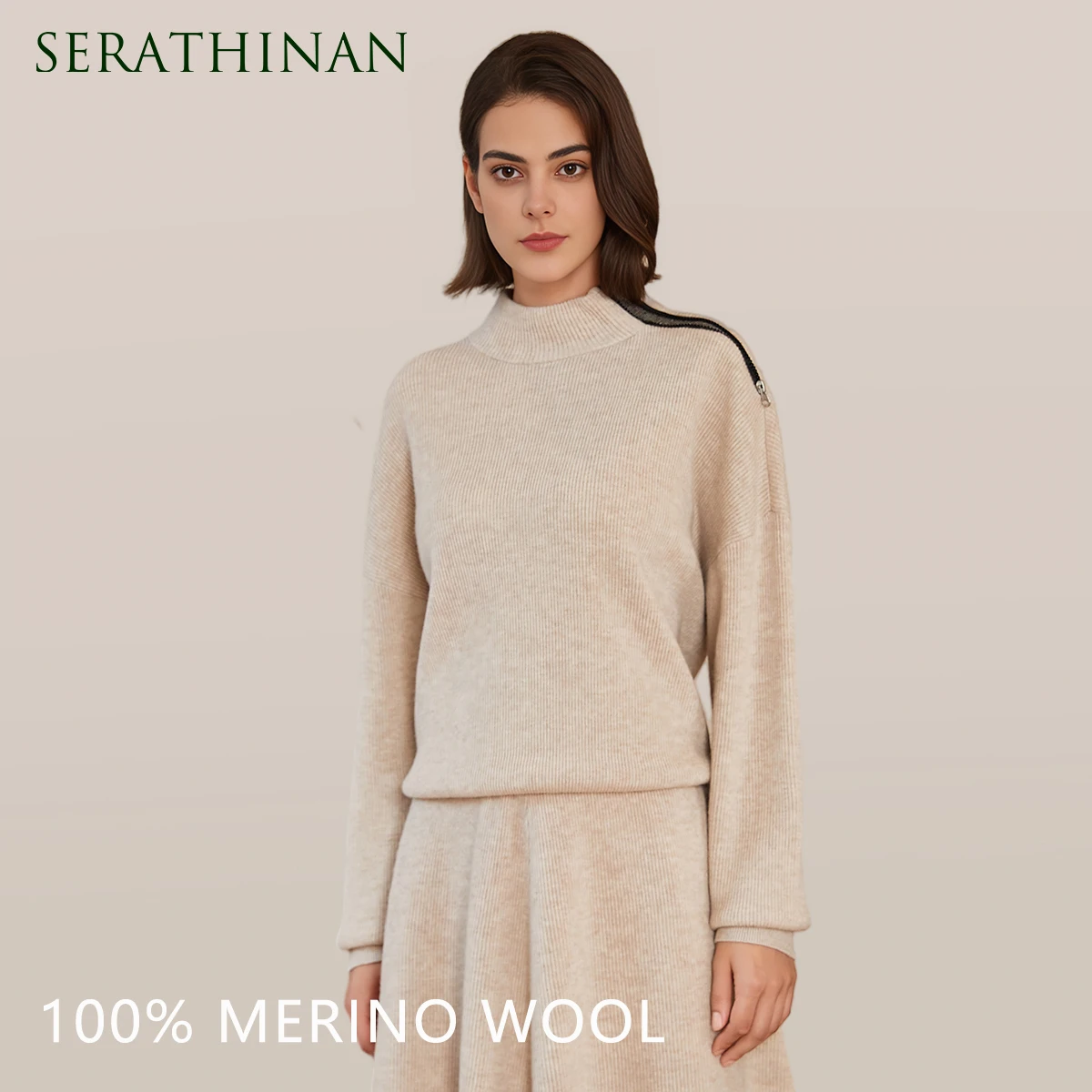 BC-241 Half High Collar 12GG 100% Wool Cardigan Sweater Knitting Wool Knitwear Women Knit Sweater Women's Sweaters Clothes - AliExpress Sweaters&Jumpers