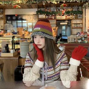 Thiened Knitted Sweater Cardigan Women's Winter Design Sense with Fur Collar Earth Store Fair Island Twist Patterned Sweater - AliExpress Sweaters&Jumpers