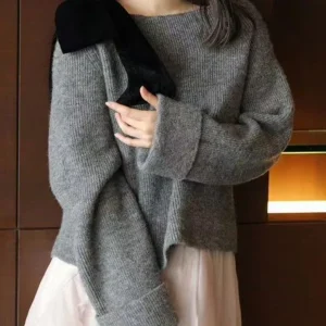 ort Velvet Sweater with Detachable Large Bowknot New Autumn Winter Pure Color oulder Japanese Sle Women's Knitted Top - AliExpress Sweaters&Jumpers