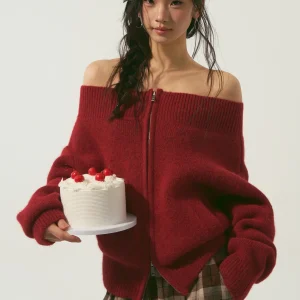 SOMESOWE Casual Loose Fit Zipper oulder Open Cardigan Women's Knitted Long Sve Regular Length Faion Spring 2026 - AliExpress Sweaters&Jumpers