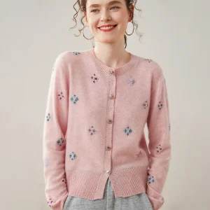 Women 100% Cashmere Sweater Heavy-Duty Cardigan Knitwear Clothing High Quality Autumn Winter Jacquard Rhinestone Soft Warm Tops - AliExpress Sweaters&Jumpers