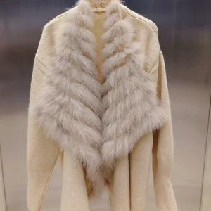 2024 Women Autumn Natural Real Fox Fur Knitted Oversize Coat Fox Fur Decoration Lady's Fashion Cardigan - AliExpress Sweaters&Jumpers