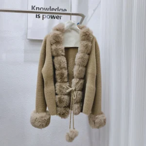 2026 New Imitation Fox Fur Collar Knitted Cardigan Coat Top Soft and Sticky Mink Fur Sweater Jacket for Women Spring New Outwear - AliExpress Sweaters&Jumpers