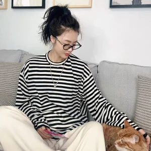 Classic Striped Camere Knitwear Precision Spun Yangzhou Yarn Long Sve Regular Fit Commute Sle Women's Knitted Sweater - AliExpress Sweaters&Jumpers