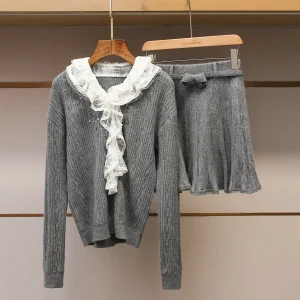 High-End Women's Knitted Long Sve Overhead Patchwork ey French Sle Soft  Knot Regular Fit Autumn New Arrival - AliExpress Sweaters&Jumpers