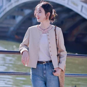 Red Tead Women's ort Jaet Mieluoxi Color Casual High-Quali Spring New Sle Commute Wind Cotton Blend Long Sve - AliExpress Sweaters&Jumpers